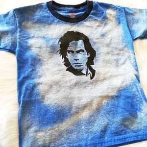 T-shirt Nick Cave custom bleach Art Upcycle punk
